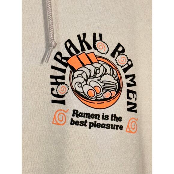 Naruto Ichi Raku Ramen Cream Hoodie Sweatshirt, Unisex Size 2XL - Picture 2 of 5